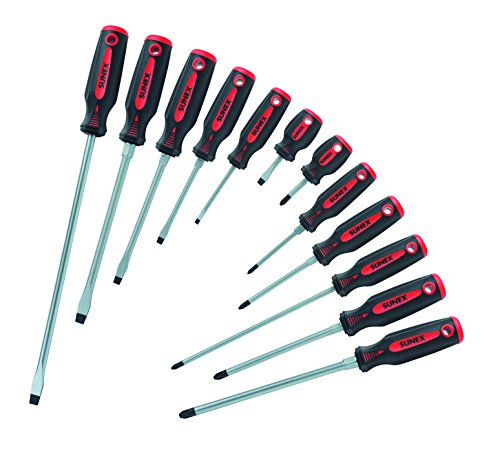 Sunex 1112SS Combination Screwdriver Set, 12Piece - WoodArtSupply