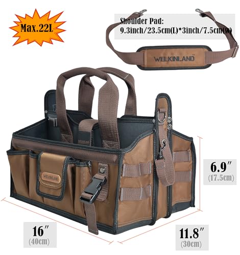 20Pockets Tool tote, Electrician tool bag, HVAC tool bag, Tech tool bag, Open top tool bag, Electrician bag, HVAC bag, Electrical tool bag, Open tool WELKINLAND