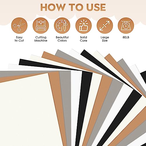 11x17 Inch Large Colored Cardstock Paper White Ivory Black Brown Kraft Grey 20 Sheets 80lb A3 Aesthetic Color Card Stock Printer Paper Sheet for LIVHOLIC