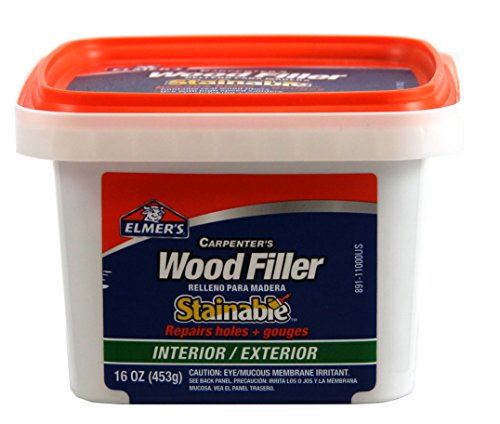 Elmer's E891 Carpenter's Stainable Wood Filler, 1 Pt Tub, 12-24, 1 Pint, Light Tan Elmer's