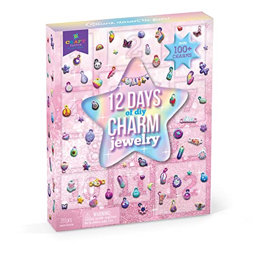 Craft-tastic – 12 Days of DIY Charm Jewelry – Count Down to Fun with 12 Days of Puffy Charm DIY Surprises Bracelets, Rings, Hair Charms, Earrings, Craft-tastic