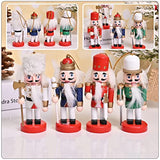 PartyKindom 4pcs Nutcracker Xmas Party Props Xmas Decorations Unfinished Wood Crafts Christmas Soldiers Xmas Style Pendants Xmas Supplies Puppets PartyKindom