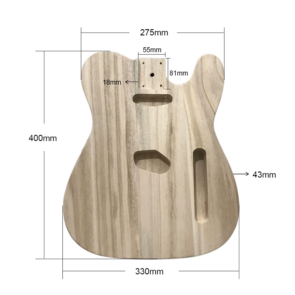 ERYUE Polished Wood Type Electric Guitar Barrel DIY Electric Maple Guitar Barrel Body for TL Style Guitar - WoodArtSupply