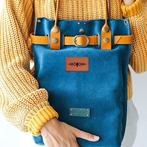 40 Pcs Leatherette Hat Patches with Adhesive, Blank Rectangle Faux Leather Patches for Custom Hats Clothes Bags DIY Crafts Fabric Repair Sew Laser ywchoshe