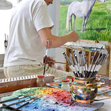 Angular Paint Brushes Set, 6 Pcs Angled Paintbrushes for Acrylic Oil Watercolor Gouache Painting, Premium Nylon Hair Angle Shader Brush for Art Genixart