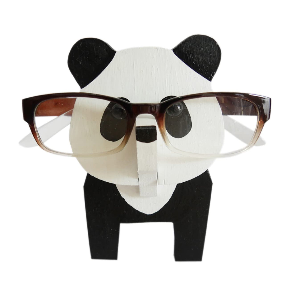 Red Dollar Handmade Wood Carved Animal Eyeglass Holder, Sunglasses Display Stand, Nightstand Home Office Desk Decor, Christmas Holiday New Year Red Dollar