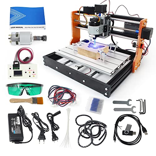 CNCTOPBAOS 2 in 1 CNC 3018 Pro with 5.5W 5500mW Module Offline GRBL Controller DIY Mini CNC Router Kit 3 Axis Desktop Acrylic PVC PCB Wood Milling