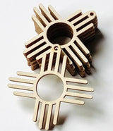 12 Pieces (Many Sizes) Smooth Unfinished Wood New Mexico Zia Sun Symbol Laser Cutout Dangle Earring Jewelry Blanks Charms Ornaments Shape Crafts Made Texan Wood Crafts