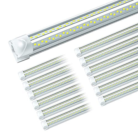 ONLYLUX 8ft LED Shop Light, 8' 100W 6000K (12 Pack), 8 Foot led Shop Lights Fixture for Garage Workshop, T8 LED Tube Lights, High Output, Linkable ONLYLUX