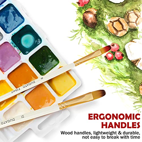 DUGATO Artist Paint Brush Set 15pcs, Acrylic Brush Set, Watercolor Brush Set for Acrylic, Watercolor, Gouache, Oil, Tempera Painting, Paint by Number DUGATO
