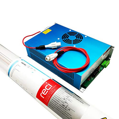 RECI 130W Peak 150W CO2 Laser Tube W6 S6 & Power Supply DY20 (US Stock) for 130W CO2 Laser Engraver - WoodArtSupply