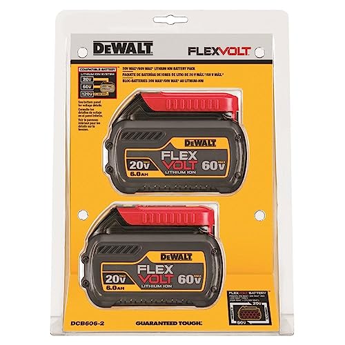 DEWALT 20V/60V MAX* Batteries, Premium, 6.0-Ah, 2-Pack (DCB606-2) DEWALT