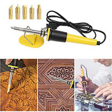 Leather Carving Set - Leather Working Kit, Leather Stamp Tools, Leather Kit for Beginner with Leather Burning Tool, Stamp Punch Set and Adjustable QMNNMA