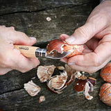 Opinel No.7 Folding Chestnut and Garlic Knife, European Chestnut Wood Handle, 12C27 Stainless Steel Blade Opinel