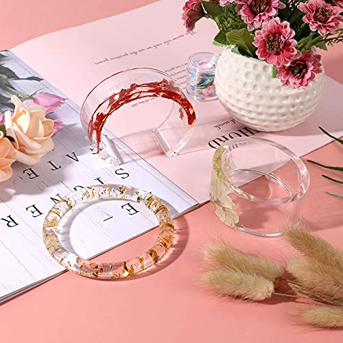 6PCS Large Bracelet Resin Molds, Gartful Round C Font Silicone Jewelry Mold for Epoxy Casting, Silicone Bangle Mold for Making DIY Crafts Supplies, 6 Gartful