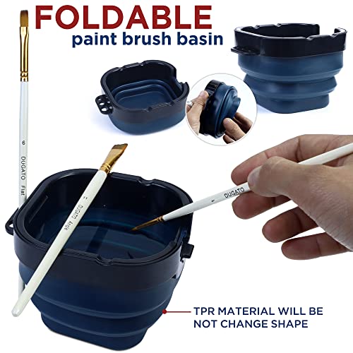 Airtight Paint Saver Storage Palette Box, 16-Well Palette Box with Lid, Include Paint Brush Basin, Perfect for Gouache, Acrylic, Watercolor and Oil DUGATO