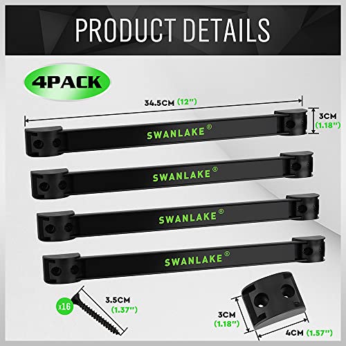 SWANLAKE 12" Magnetic Tool Holder Strip,Metal Tool Magnet Bar for Garage Organization(4PCS) SWANLAKE GARDEN TOOLS