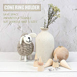 Framendino, 10 Pack Natural Wood Cone Ring Holder Finger Jewelry Display Stand Organizer DIY Craft Wooden Cone (Vertical Shaped) Framendino