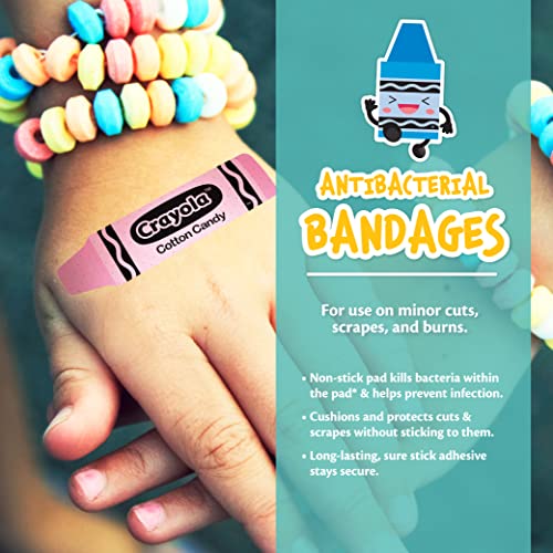 Crayola Shaped Kids Bandages, 100 CT | Great for Birthdays, Party Supplies, Stickers, Stocking Stuffer or White Elephant Gift | Adhesive Bandages for Crayola