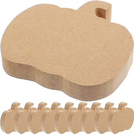 VOSAREA 10pcs Halloween Party Disfraces De Halloween para Niños Pumpkin Shape Tag Halloween Pumpkins Blank Unfinished Craft Wood Craft Pumpkin VOSAREA