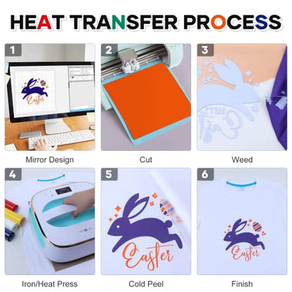 HTV Heat Transfer Vinyl Bundle: 47 Pack 12 x 10 Iron on Vinyl