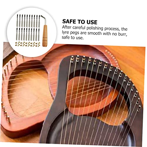 SUPVOX Omnichord 1 Set combination wrenches lyre peg lyre tuning peg lyre tuning pin lyre harp tuning Wood Lyre Harp Part Zither Pin Fixing for Harp SUPVOX