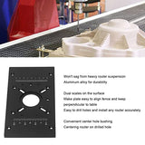 Router Lift Kit, Aluminum Alloy Lift System with Router Table Insert Plate,2 Insert Ring,Router Lift Base Board Accessories for Woodworking (Black) PerGar