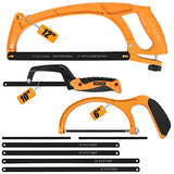 BEETRO Hacksaw Frame Set, 12’’ Hacksaw Frame, 6’’ Hacksaw Frame and 10'' Mini Hacksaw, Including Six Extra Blades, Handsaw for Metal, Wood, PVC Pipes BEETRO