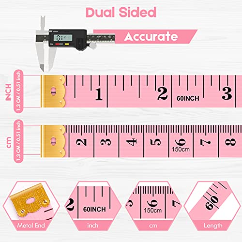 Tape Measure, iBayam Soft Ruler Measuring for Body Weight Loss Fabric Sewing Tailor Cloth Vinyl Measurement Craft Supplies, 60-Inch Double Scale iBayam
