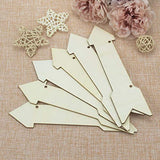 20pcs Arrow Shape Unfinished Wood Sign Blank Arrow Hanging Wooden Plaque DIY Craft Project Wood Sign with Rope Door Wall Art Decorative, 7.9x2 Inch JANOU