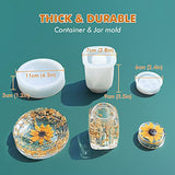 YIGWANG Rectangle Resin Tray Molds with Edges for Resin Casting, Jar Mold with Lid and Grinder Mold, Large Silicone Rolling Tray Molds DIY Jewelry YIGWANG