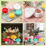 BBTO 14 Pcs Jar Resin Mold Mushroom Jar Silicone Mold Jewelry Holder Container Epoxy Mold Resin Jar Mold with Lid Casting Trinket Box Candle Holder BBTO