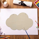 Creaides Cloud Wood Sign Cutout Wooden Cloud Shaped Sign DIY Crafts Hanging Ornament for Wreath Home Door Wall Art Decoration (7.9x5.2 In, 3 Pack) Creaides
