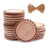 CBCMY 20 Pcs 2.16 inches Natural Wood Slices Craft Unfinished Wood kit Predrilled with Hole Wooden Circles for DIY Crafts Wedding Decorations CBCMY