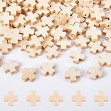 NBEADS 100 Pcs Wooden Cross Pendants, Unfinished Wood Cross Charms Natural Wood Cross Beads for Easter Party DIY Crafts Bracelet Necklace Jewelry NBEADS