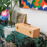 MEEDEN Medium Art Supply Storage Box - Multi-Function Solid Beech Wooden Chest/Art Tool Box with Lift Out Trays for Paint Brush, Pencil, Pastel, and MEEDEN