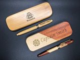 Custom Engraved Wood Pen Set With Maple and Rosewood Finish, Executive Pen and Box With Free Personalization Generic