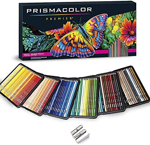 Prismacolor Colored Pencils Art Kit Artist Premier Wooden Soft Core Pencils 150 ct. with Pencil Sharpener [151 pc. Set] - WoodArtSupply