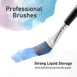 Falling in Art 10Pcs Soft Synthetic Squirrel Hair Paint Brushes - Professional Watercolor Brush Set with Short Handles - Round, Flat, Dagger, Oval Falling in Art