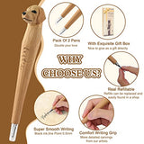 VIPbuy 2 Count 100% Handmade Wood Carved Gel Ink Pens -Novelty Refillable Writing Pens Office School Supplies Birthday Christmas Gift, Labrador VIPbuy