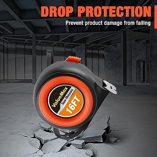 ValueMax Tape Measure 16FT, 6 Pack Tape Measure Retractable, Easy Read Measuring Tape, Auto-Lock Measurement Tape for Construction, Contractor, ValueMax