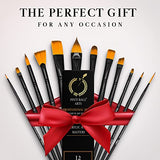 Pinturale Arts Set of 12 Brushes for Acrylic & Oil Painting | Acrylic & Oil Masters | Acrylic Paint Brush Set | Handmade Professional Oil Paint Brush Pinturale Arts