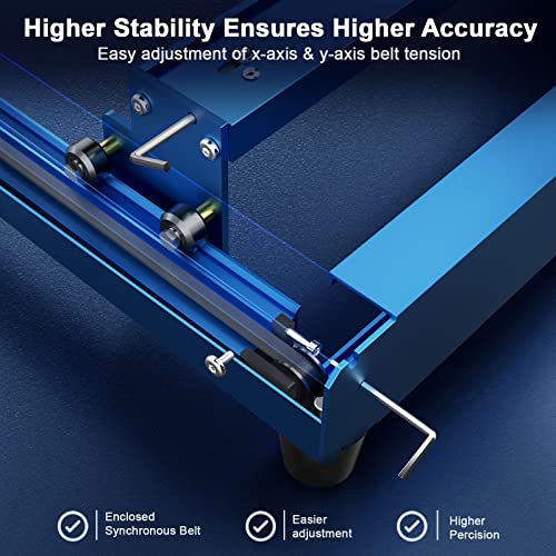 10W Output Laser Engraving Machine, JICCODA L1 High Accuracy 0.05 * 0.1mm Compressed Spot Laser Cutter Mini CNC Machine with 5.0 Bluetooth Technology JICCODA