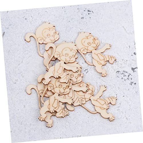 COHEALI 40 Pcs Wood Letters Crafts Wooden Ornaments Unfinished Xmas Table Centerpieces Unfinished Wood Monkey Cutout Shapes Table Top Decor DIY COHEALI