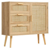 Iwell Rattan Storage Cabinet with 3 Drawers and Adjustable Shelf - Versatile Accent Piece for Home Interiors Iwell