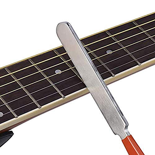 TIMESETL 6 Pack Guitar Luthier Tool Kit Include Guitar Fret Crowning File, Double Headed Guitar Bass Fret Wire Rubber Hammer, Stainless Steel Fret TIMESETL