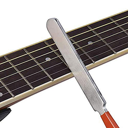 TIMESETL 6 Pack Guitar Luthier Tool Kit Include Guitar Fret Crowning File, Double Headed Guitar Bass Fret Wire Rubber Hammer, Stainless Steel Fret