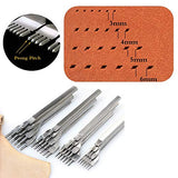 Aiskaer White Steel 4mm 1/2/4/6 Prong DIY Diamond Lacing Stitching Chisel Set Leather Craft Kits Aiskaer