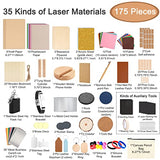Csyidio 175 PCS Engraving Material Box, DIY Materials Apply to All Laser Engravers with Instructions, Laser Engraving Supplies Including Acrylic, Csyidio