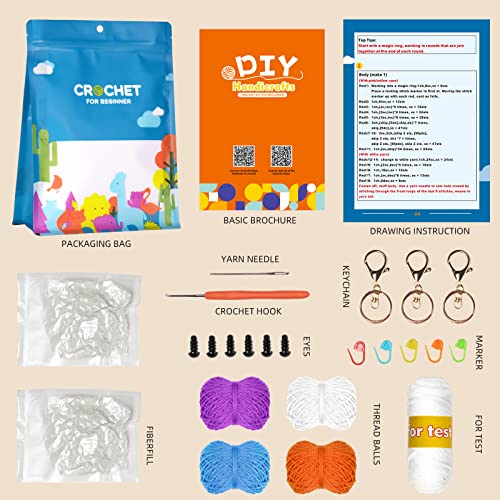 ArwySciI Crochet Kit for Beginners,DIY Craft for Adults, Kids, Great Gift for Crochet Lovers, Crochet Animal Kits with Step by Step Videos,Crochet - WoodArtSupply